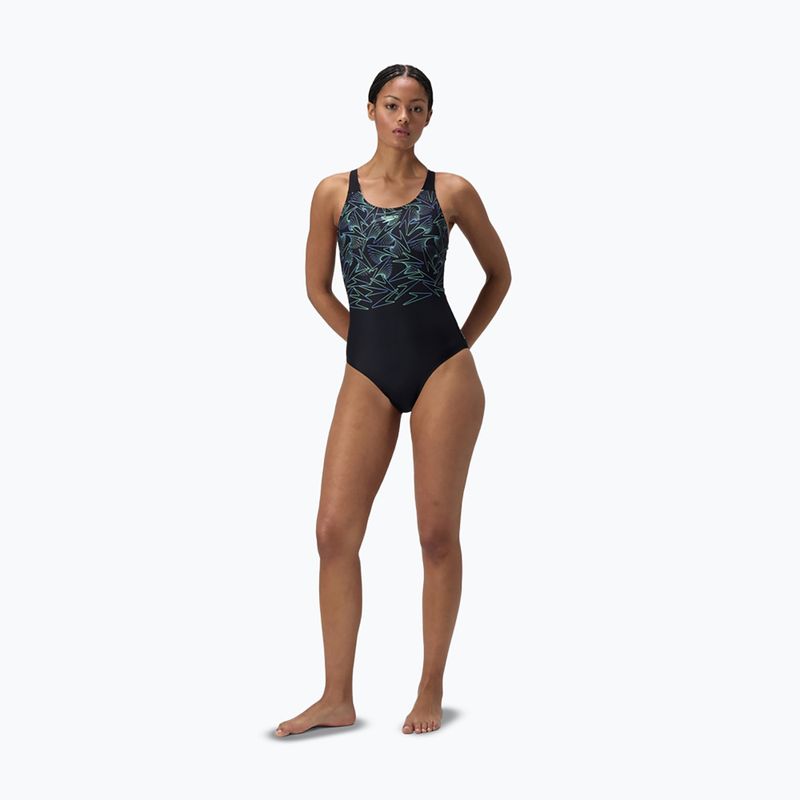 Costum de baie întreg pentru femei Speedo HyperBoom Placement Muscleback alfalfa green 2