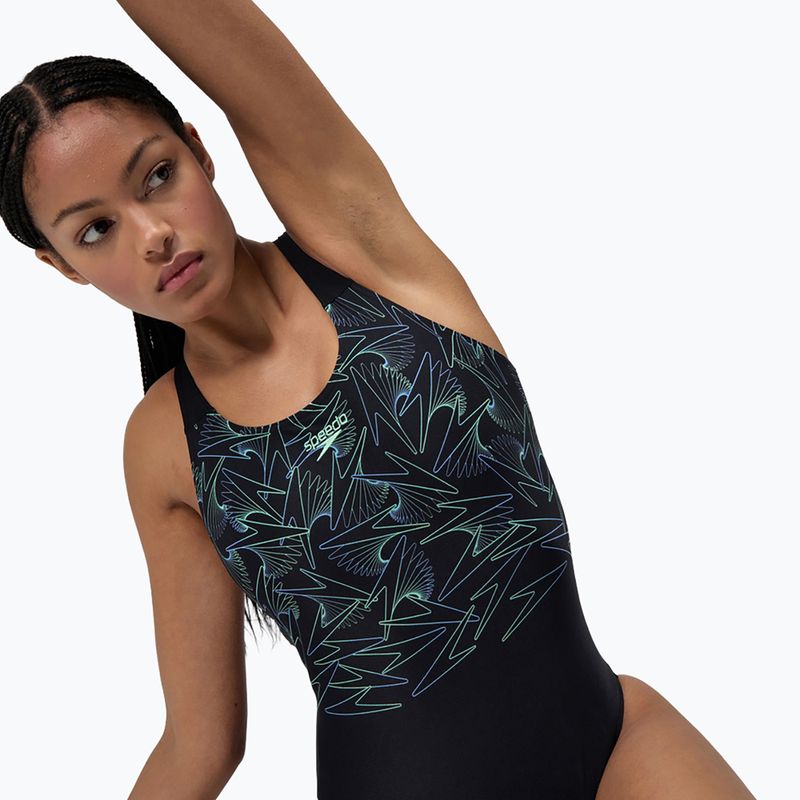 Costum de baie întreg pentru femei Speedo HyperBoom Placement Muscleback alfalfa green 5