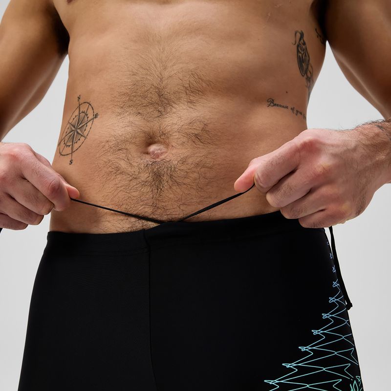 Boxeri de înot pentru bărbați Speedo Medley Logo Aquashort negru/verde alfalfa 6