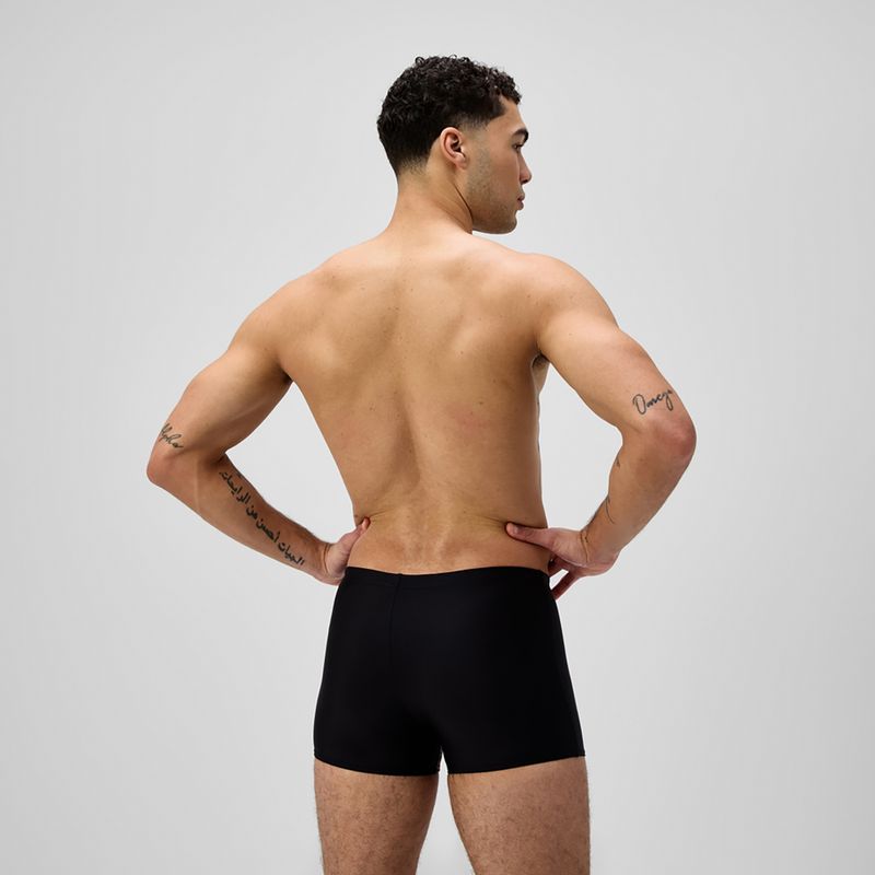 Boxeri de înot pentru bărbați Speedo Medley Logo Aquashort negru/coral neon 3