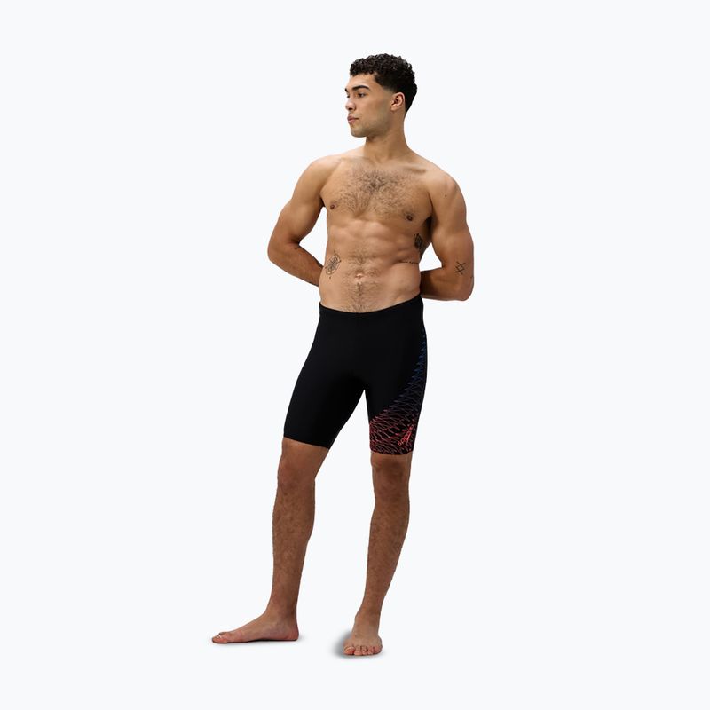 Jammeri de înot pentru bărbați Speedo Medley Logo Jammer negru/coral neon 2