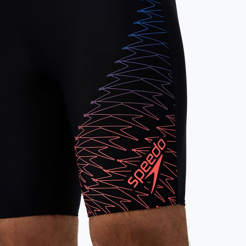 Jammeri de înot pentru bărbați Speedo Medley Logo Jammer negru/coral neon 6