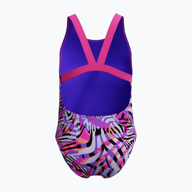 Costum de baie întreg pentru copii Speedo Digital Allover Leaderback flare roz 2