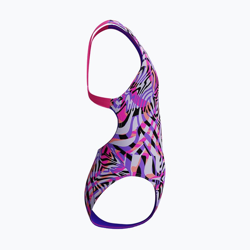 Costum de baie întreg pentru copii Speedo Digital Allover Leaderback flare roz 4