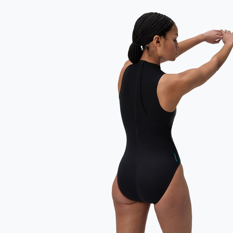 Costum de baie întreg pentru femei Speedo Printed Hydrasuit turcoaz gem 3