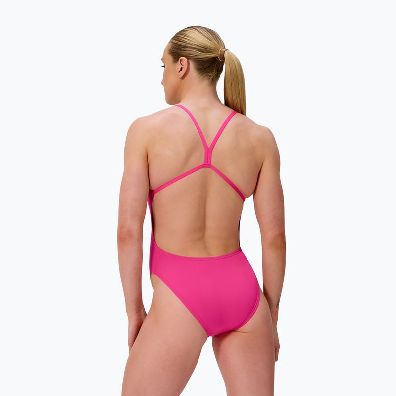 Costum de baie întreg pentru femei Speedo FL Solid V-Back flare roz 2