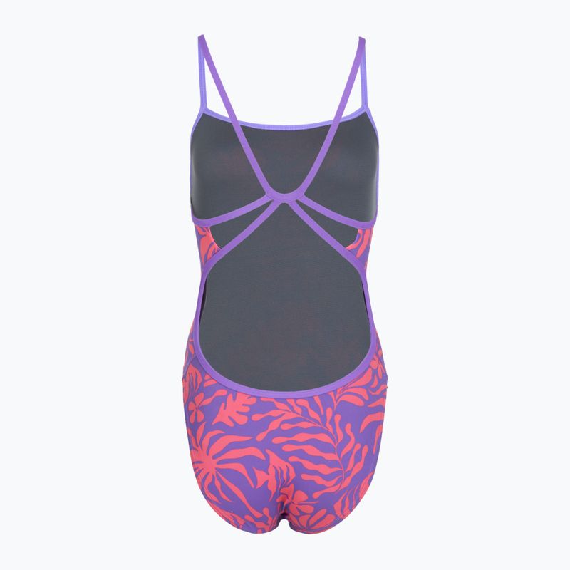 Costum de baie întreg pentru femei Speedo FL Printed Web Back coral cluster/indigo glow 2