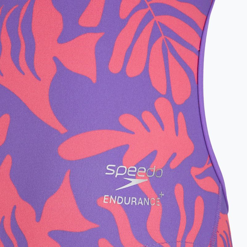 Costum de baie întreg pentru femei Speedo FL Printed Web Back coral cluster/indigo glow 3