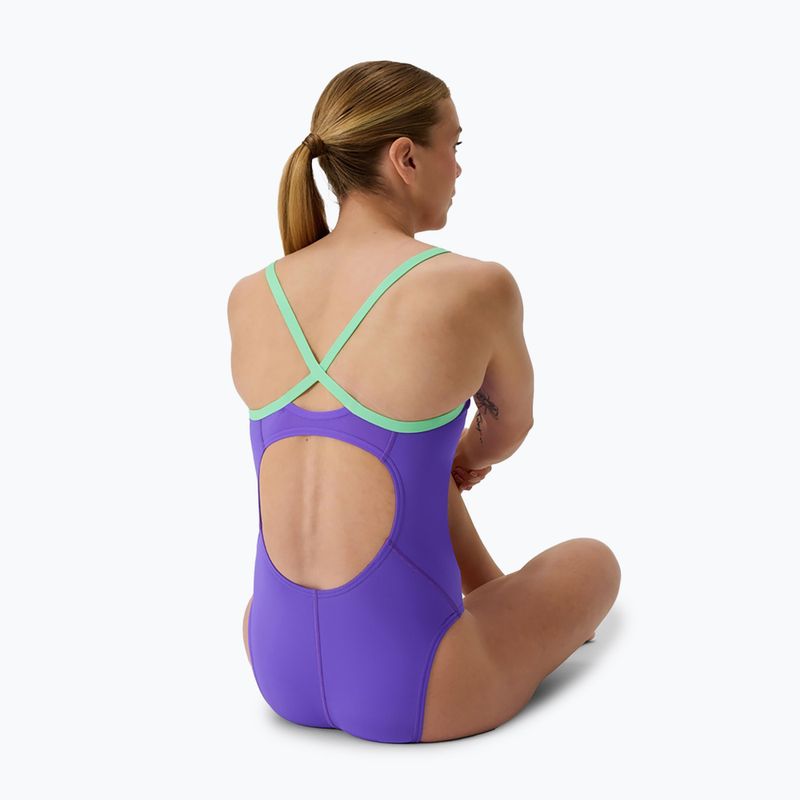 Costum de baie întreg pentru femei Speedo FL Solid Flyback 2.0 indigo glow/alfalfa green 2
