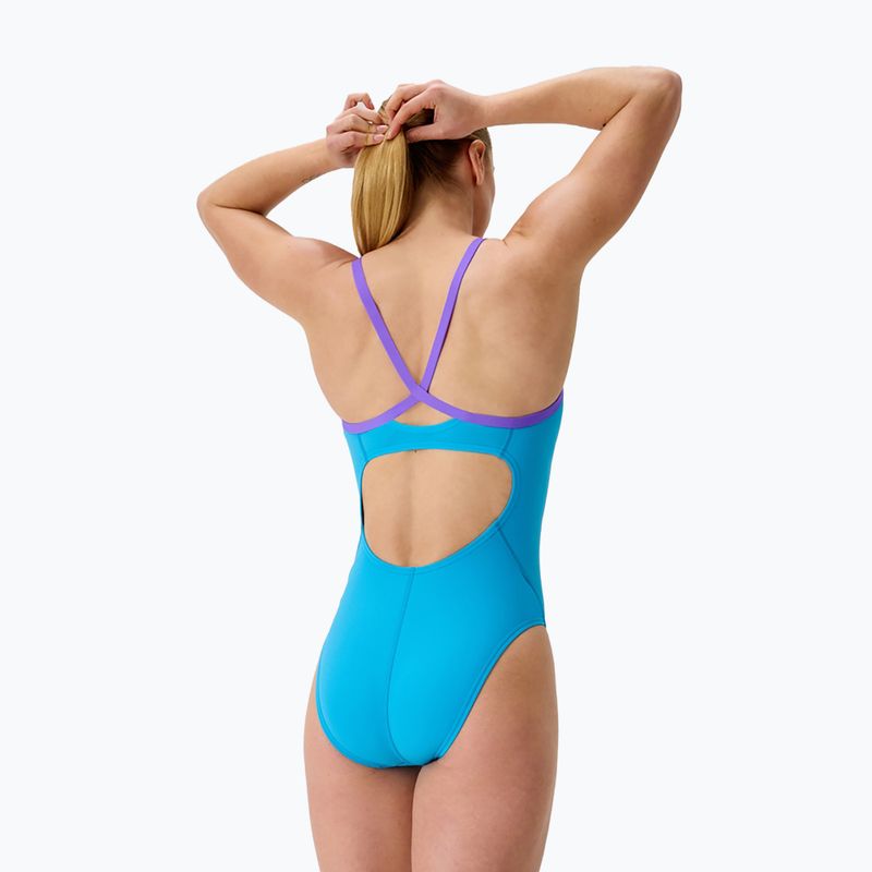 Costum de baie întreg pentru femei Speedo FL Solid Flyback 2.0 albastru picton/indigo glow 2