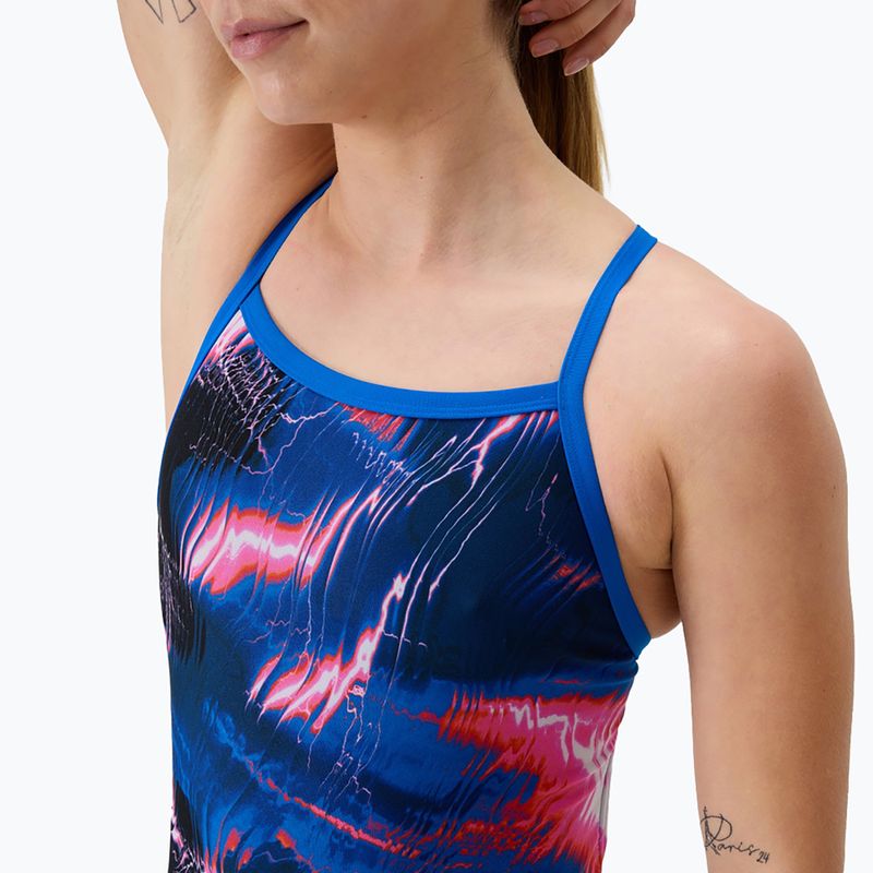 Costum de baie întreg pentru femei Speedo FL Printed Turnback electro static/lagoon blue 4