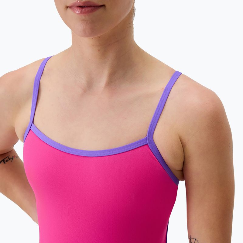 Costum de baie întreg pentru femei Speedo FL Solid Tri Back flare roz/indigo glow 4