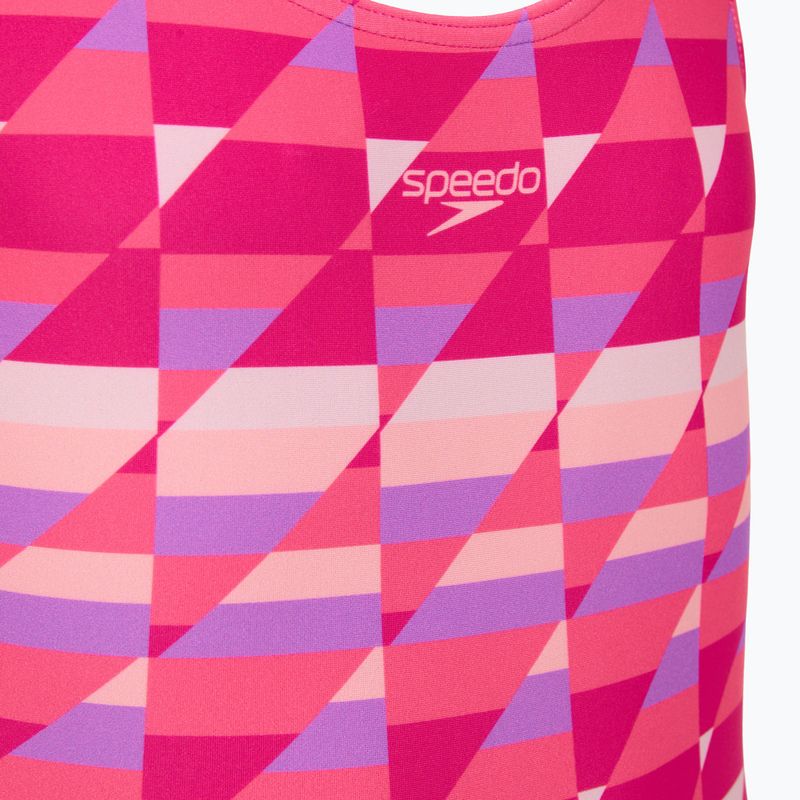 Costum de baie întreg pentru copii Speedo Digital Placement Splashback pink/glassy pink 3