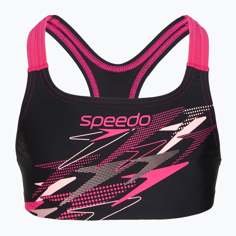 Costum de baie din două piese pentru copii Speedo Medley Logo Racerback 2pc anthracite/pink 3