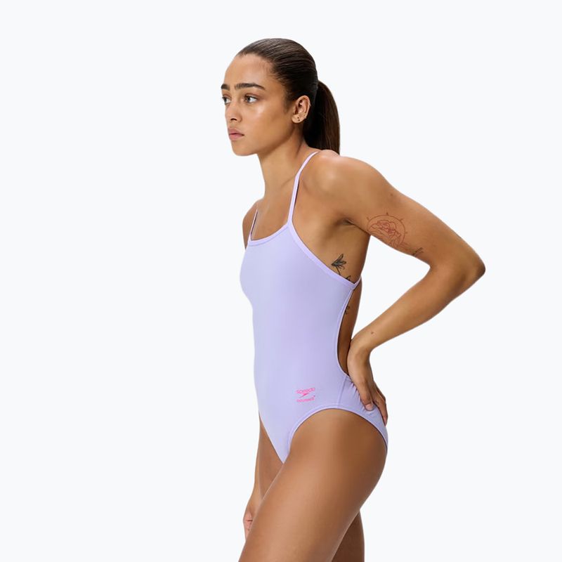 Costum de înot întreg pentru femei Speedo FL Solid V-Back 2.0 bright lavender 3
