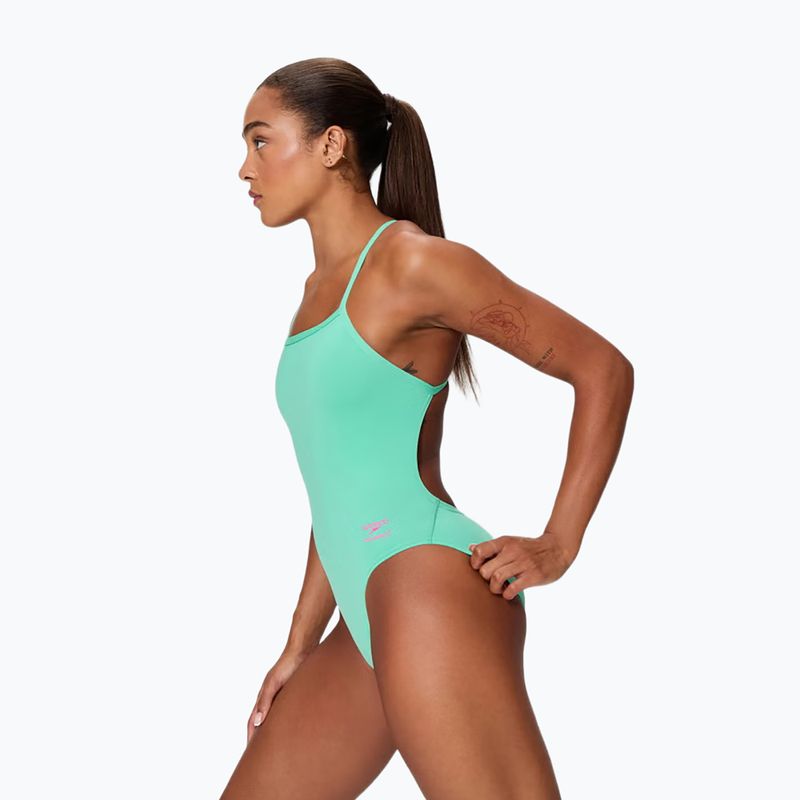 Costum de înot întreg pentru femei Speedo FL Solid V-Back 2.0 aqua breeze 3