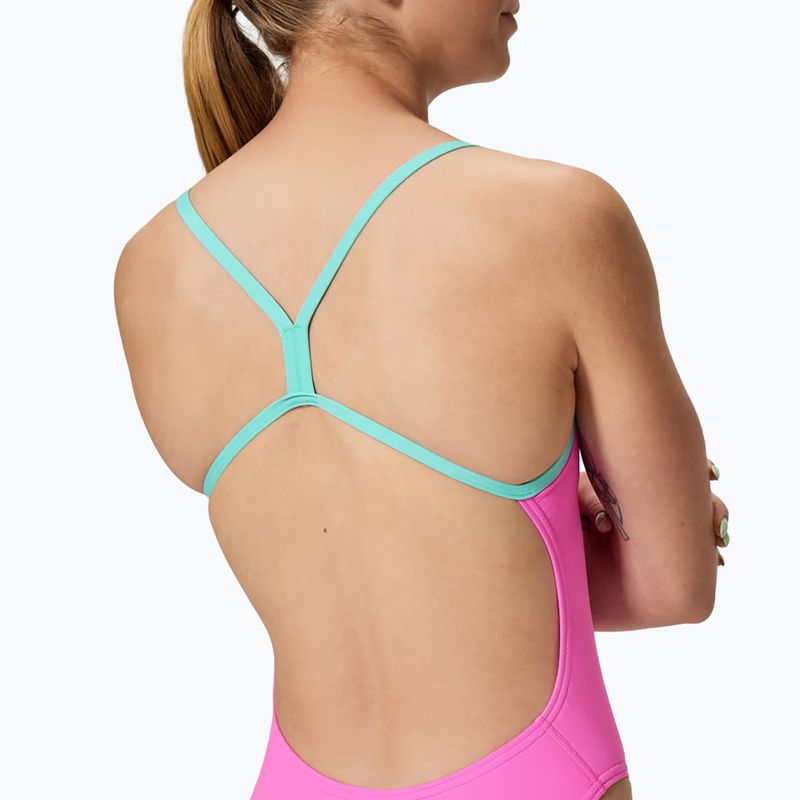 Costum de înot întreg pentru femei Speedo FL Solid V-Back 2.0 Neon Flamingo 4