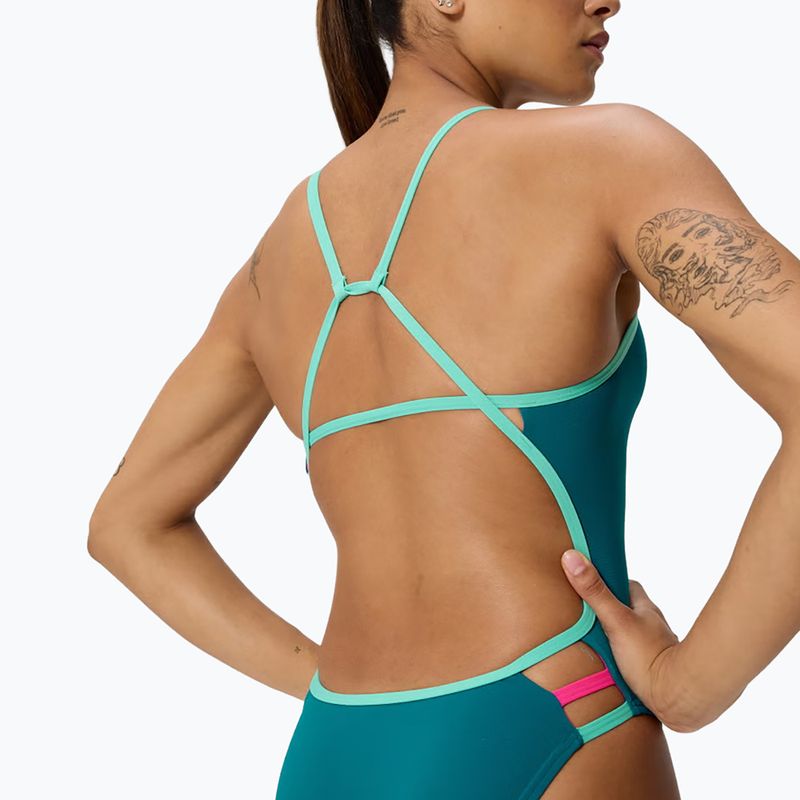 Costum de înot întreg pentru femei Speedo Solid Tri peacock 4
