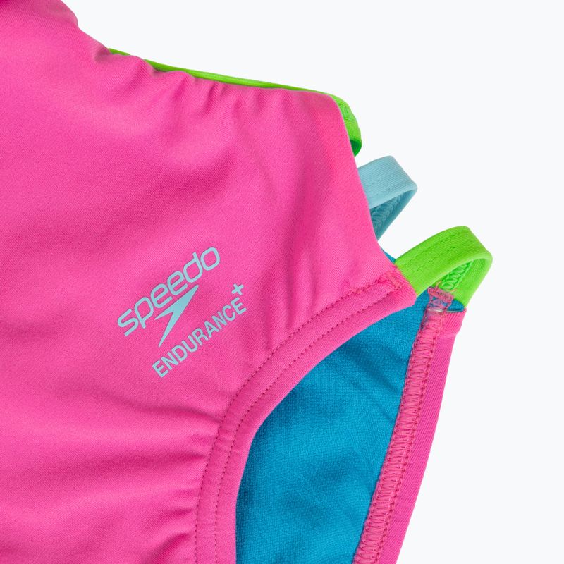 Costum de înot întreg pentru femei Speedo Solid Tri neon flamingo 3