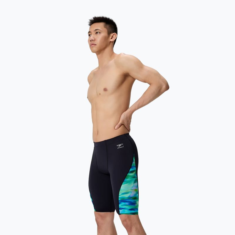 Jammer de înot pentru bărbați Speedo Printed Side Spliced sunset grove/black 3