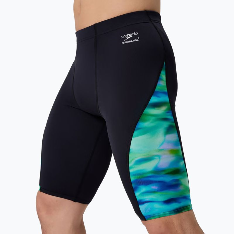 Jammer de înot pentru bărbați Speedo Printed Side Spliced sunset grove/black 4