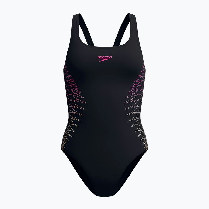 Costum de baie întreg pentru femei Speedo Placement Muscleback anthracite/clover 6