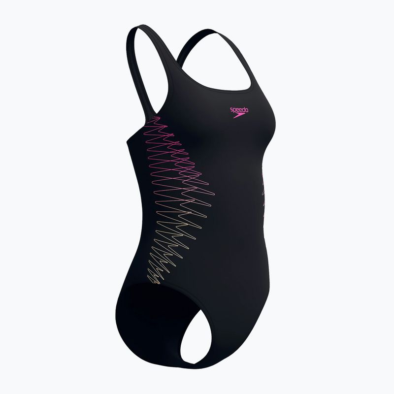 Costum de baie întreg pentru femei Speedo Placement Muscleback anthracite/clover 7