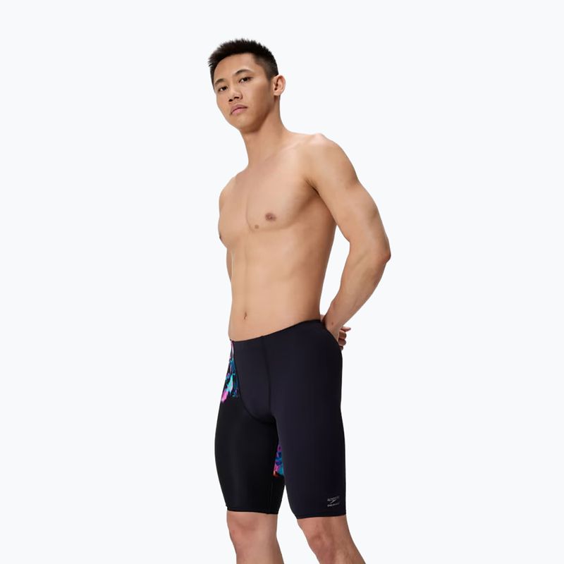 Jammer de înot pentru bărbați Speedo Placement Aquashort glitchy garden/black 3
