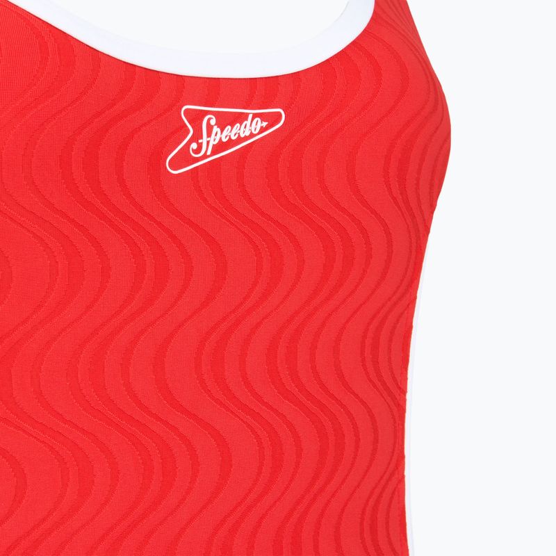 Costum de înot întreg pentru femei Speedo Texture Bound Scoop high risk red/bright white 3