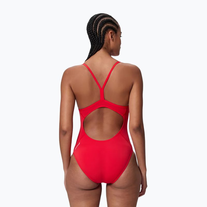 Costum de înot întreg pentru femei Speedo Endurance+ Logo Thin Strap high risk red 2