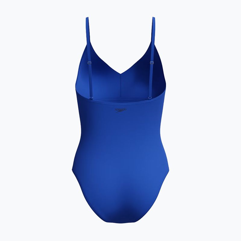 Costum de înot întreg pentru femei Speedo Solid V-Neck deep sapphire 2