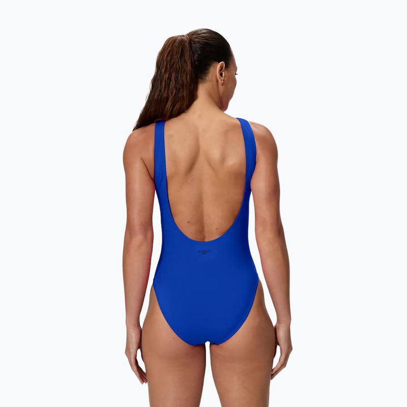 Costum de înot întreg pentru femei Speedo Solid High Neck deep sapphire 2