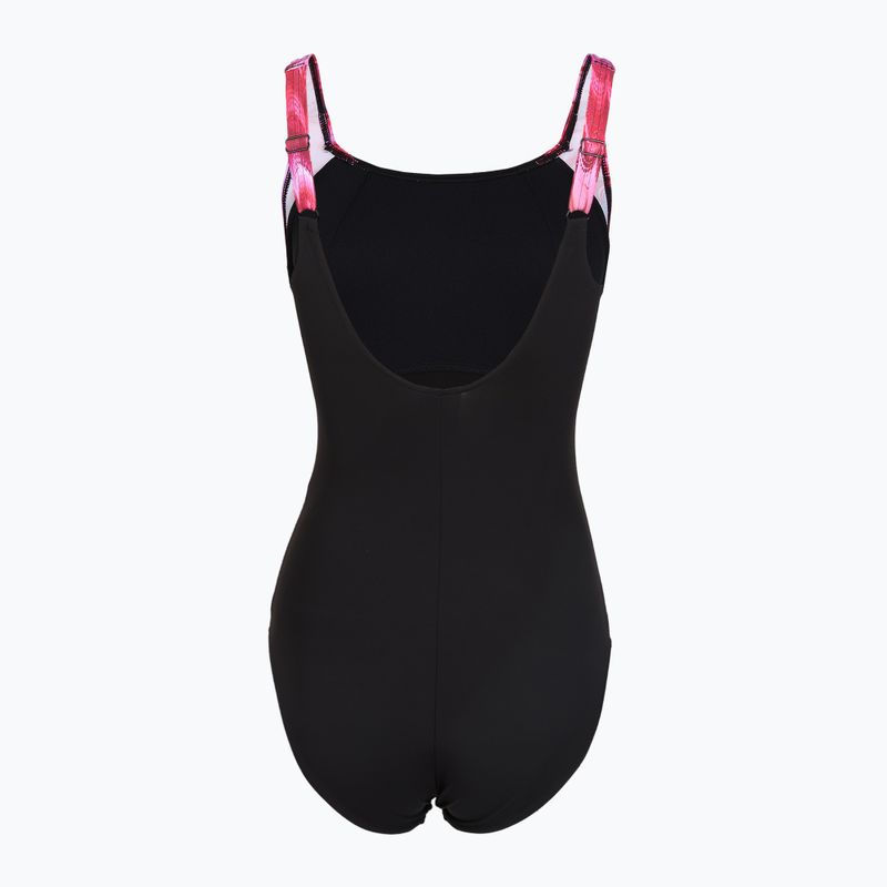 Costum de baie întreg pentru femei Speedo Shaping LunaLustre Printed anthracite/ruby 2