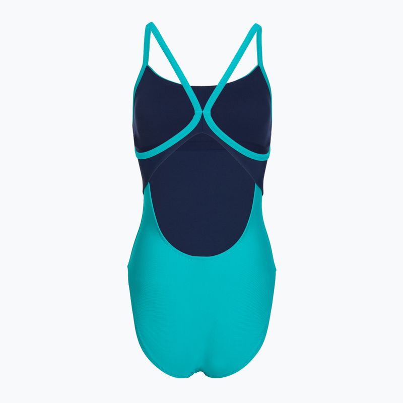 Costum de înot întreg pentru femei Speedo Solid Racerback peacock teal/peacoat 2