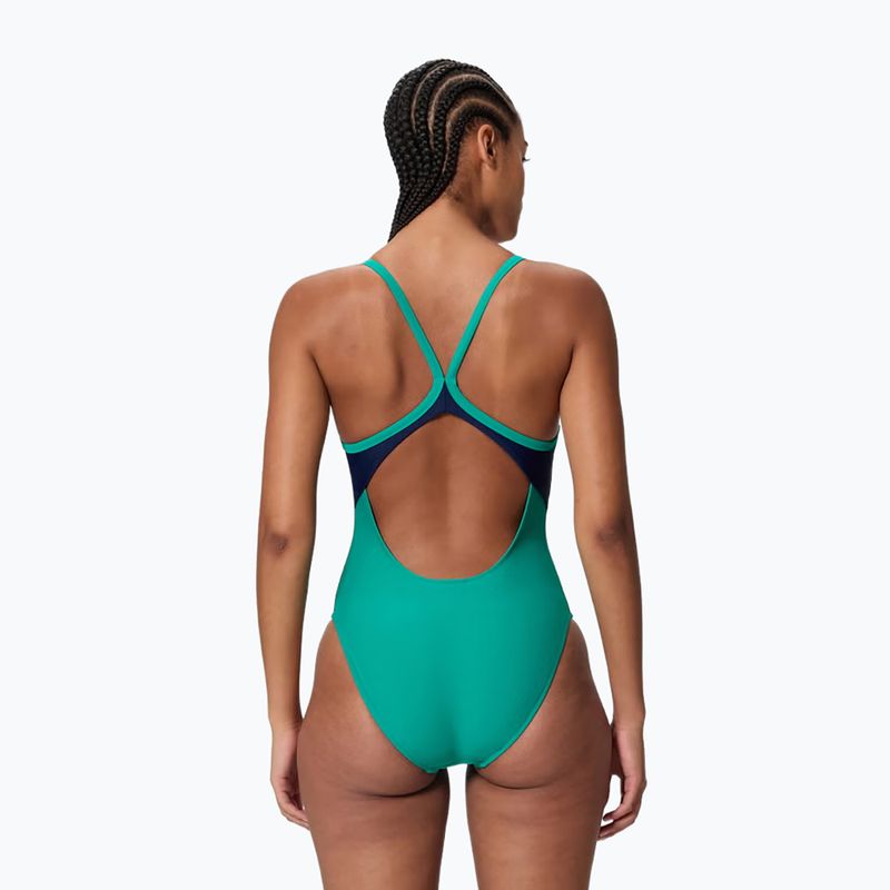 Costum de înot întreg pentru femei Speedo Solid Racerback peacock teal/peacoat 2