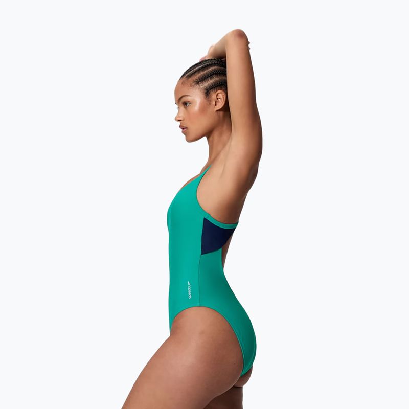 Costum de înot întreg pentru femei Speedo Solid Racerback peacock teal/peacoat 3