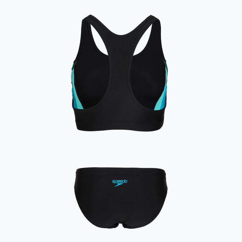 Costum de baie întreg pentru femei Speedo Colourblock Splice 2.0 anthracite/mayanblue 2