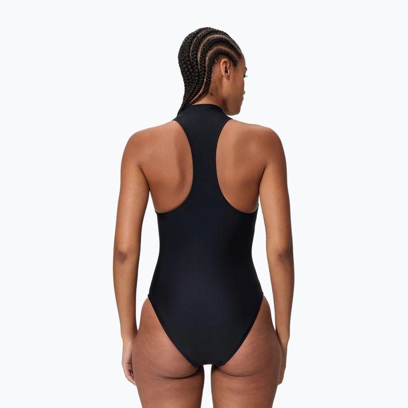 Costum de înot întreg pentru femei Speedo Ocean Flex Zip black/pale clover 2