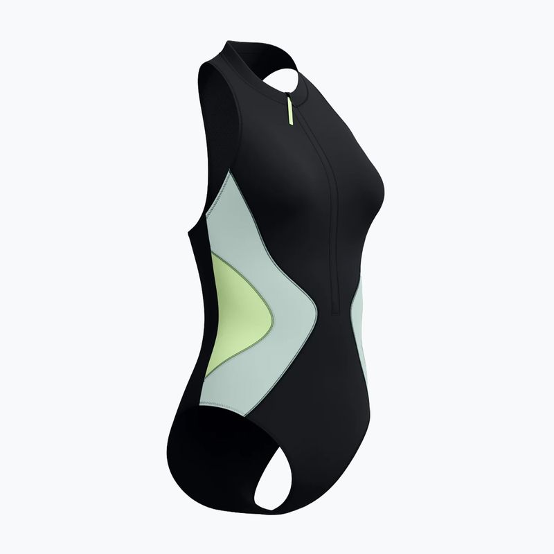 Costum de înot întreg pentru femei Speedo Ocean Flex Zip black/pale clover 8