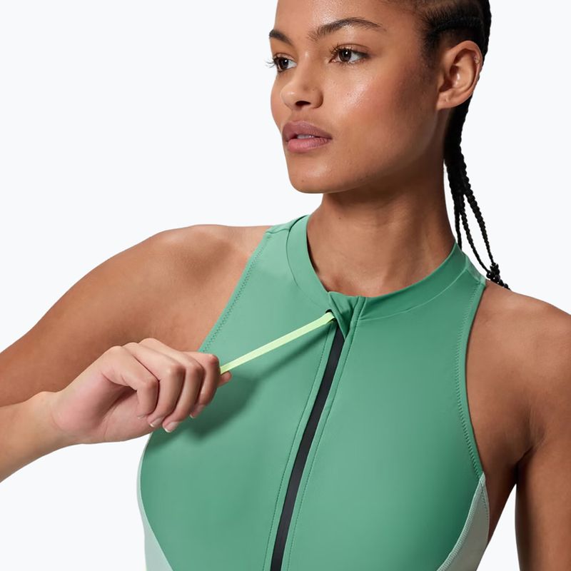 Costum de înot întreg pentru femei Speedo Ocean Flex Zip fortune green/pale clover 4
