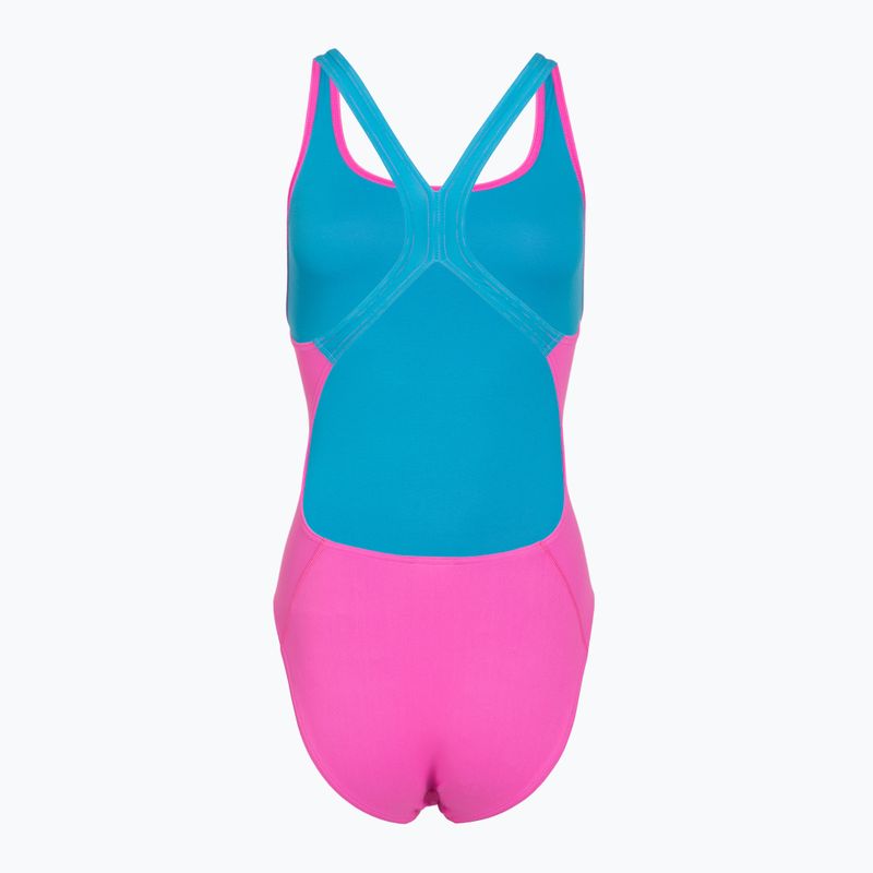 Costum de înot întreg pentru femei Speedo Solid Powerback neon flamingo 2