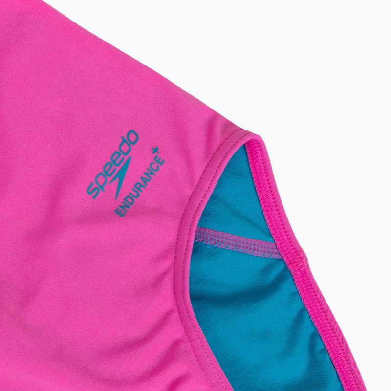 Costum de înot întreg pentru femei Speedo Solid Powerback neon flamingo 3