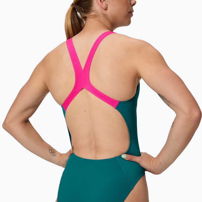 Costum de înot întreg pentru femei Speedo Solid Powerback peacock 4