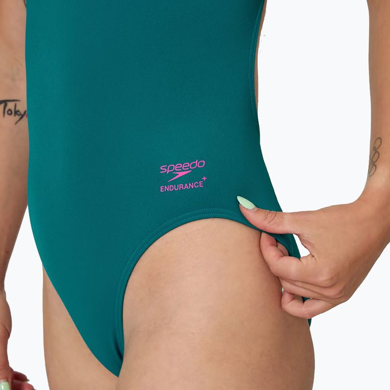 Costum de înot întreg pentru femei Speedo Solid Powerback peacock 5