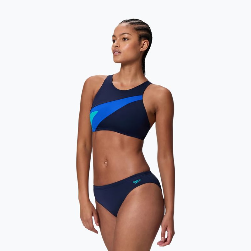 Costum de înot din două piese pentru femei Speedo Hyperboom Butterfly Back peacoat/deep sapphire 3