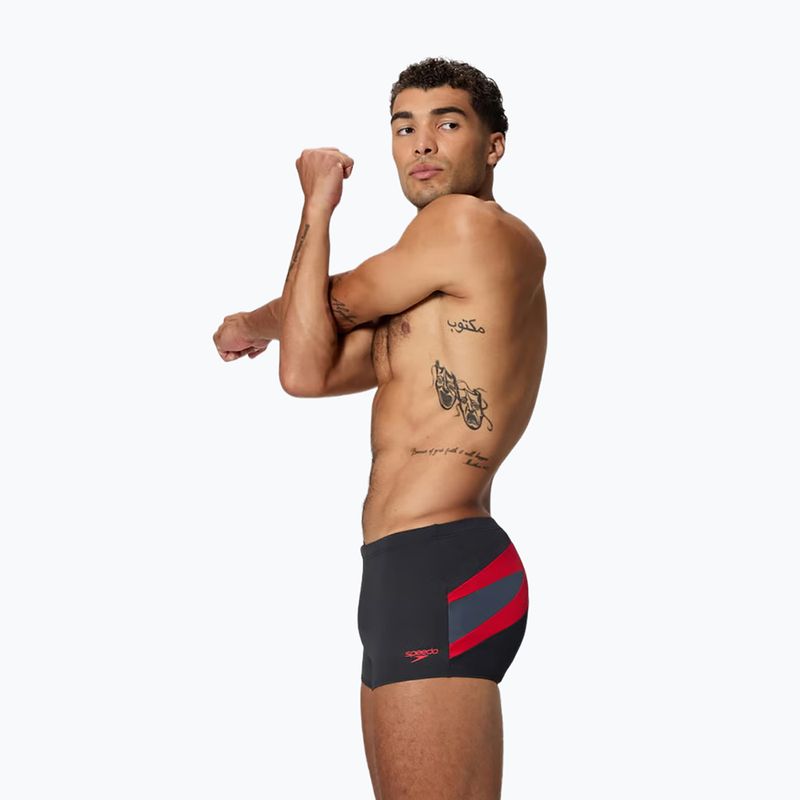 Boxeri de înot pentru bărbați Speedo Hyperboom Aquashort anthracite/high risk red 3