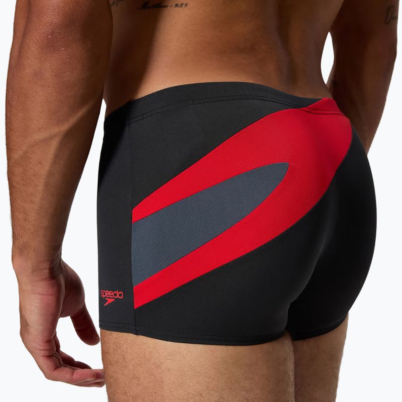 Boxeri de înot pentru bărbați Speedo Hyperboom Aquashort anthracite/high risk red 5