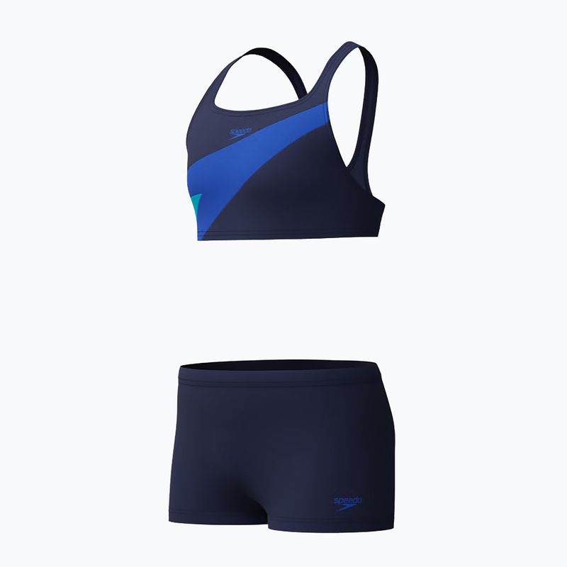 Costum de baie din două piese pentru copii Speedo Hyperboom Butterfly Back peacoat/deep sapphire 4