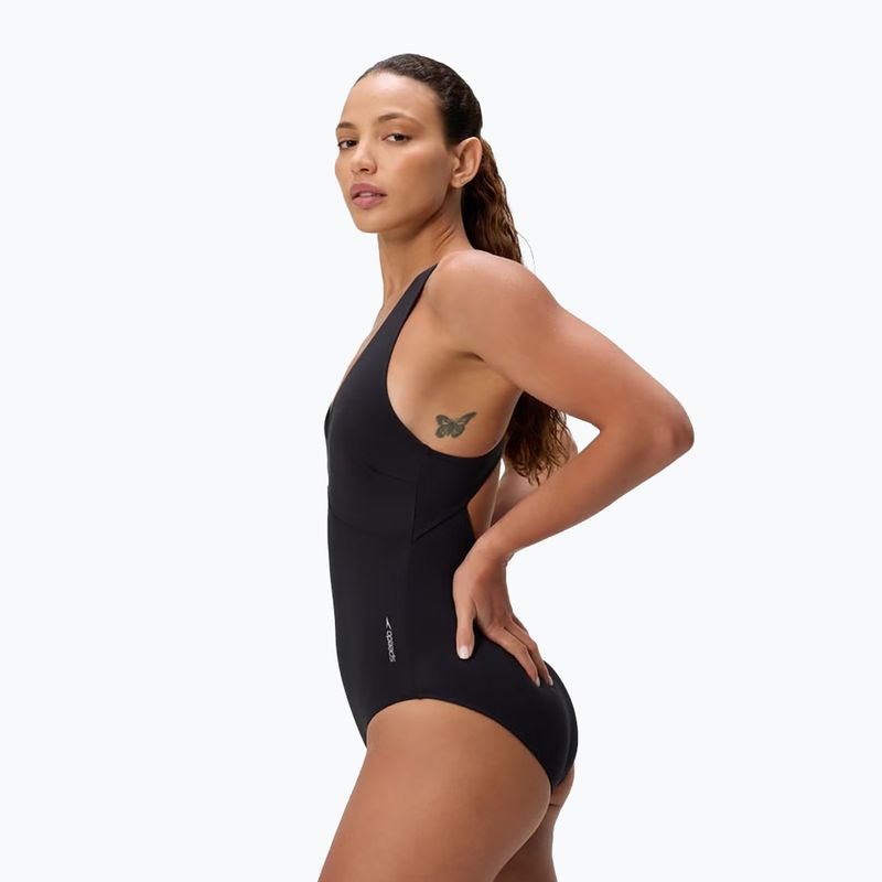 Costum de înot întreg pentru femei Speedo Sculpture Butterfly Back anthracite 3