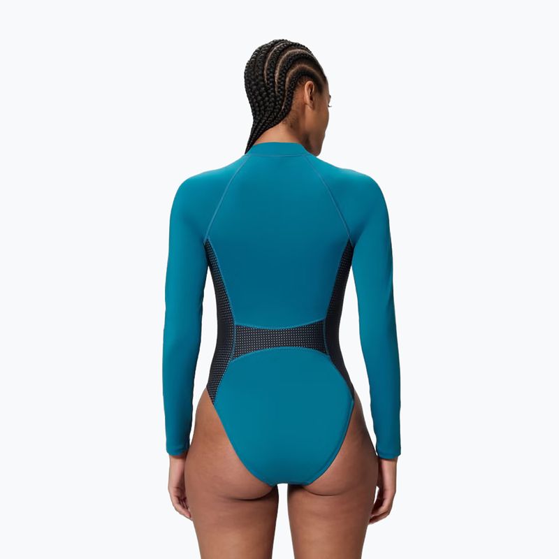 Costum de înot întreg pentru femei Speedo Scuba Flex Zip border blue/black 2